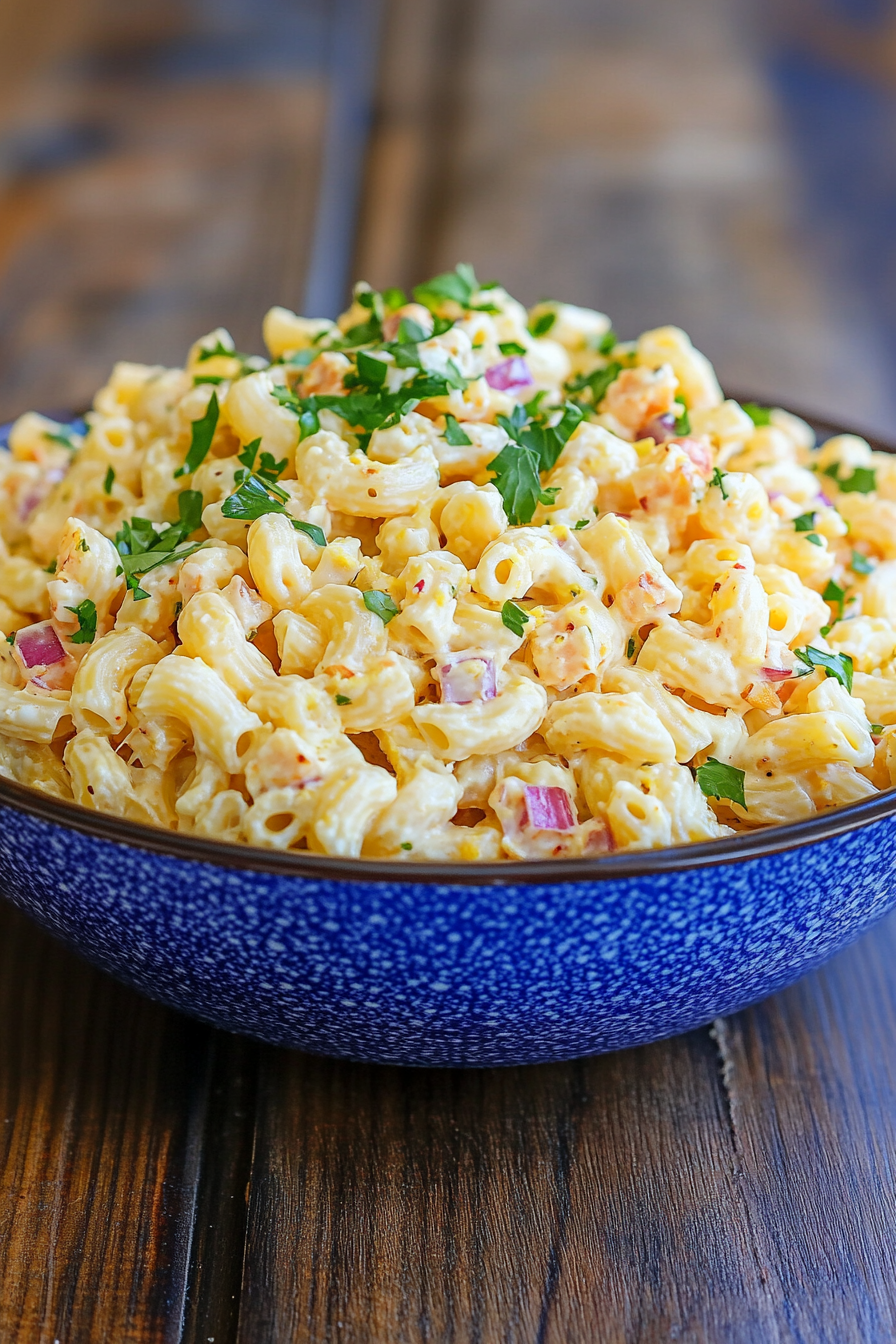 Deviled egg pasta salad