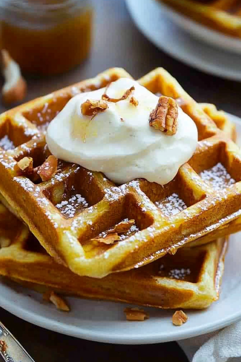 autumn spiced waffles