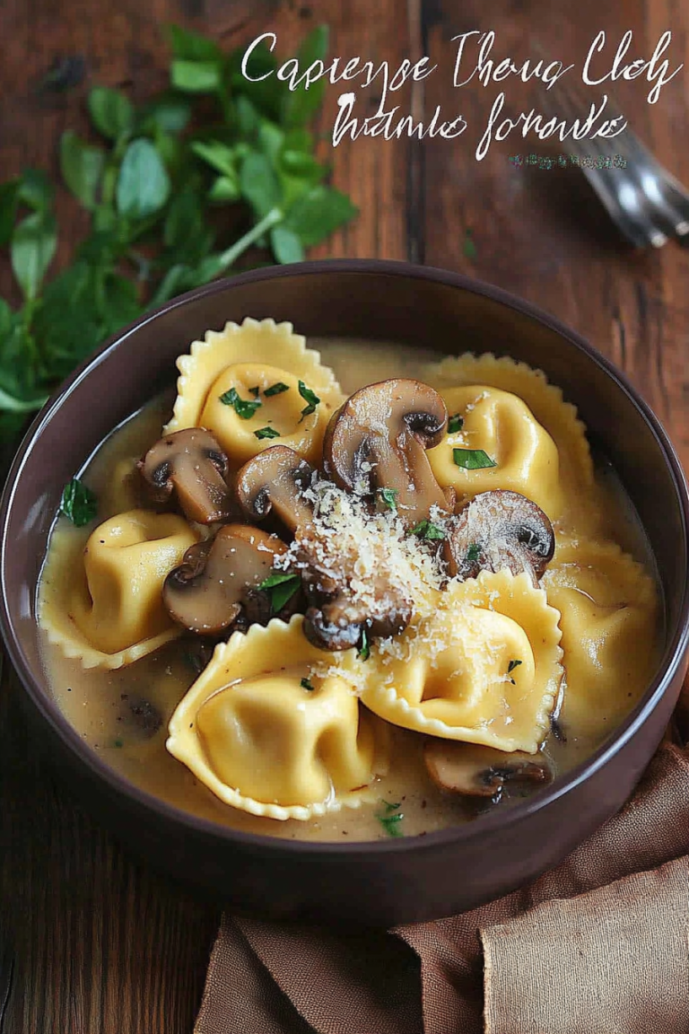 cheesy mushroom tortellini