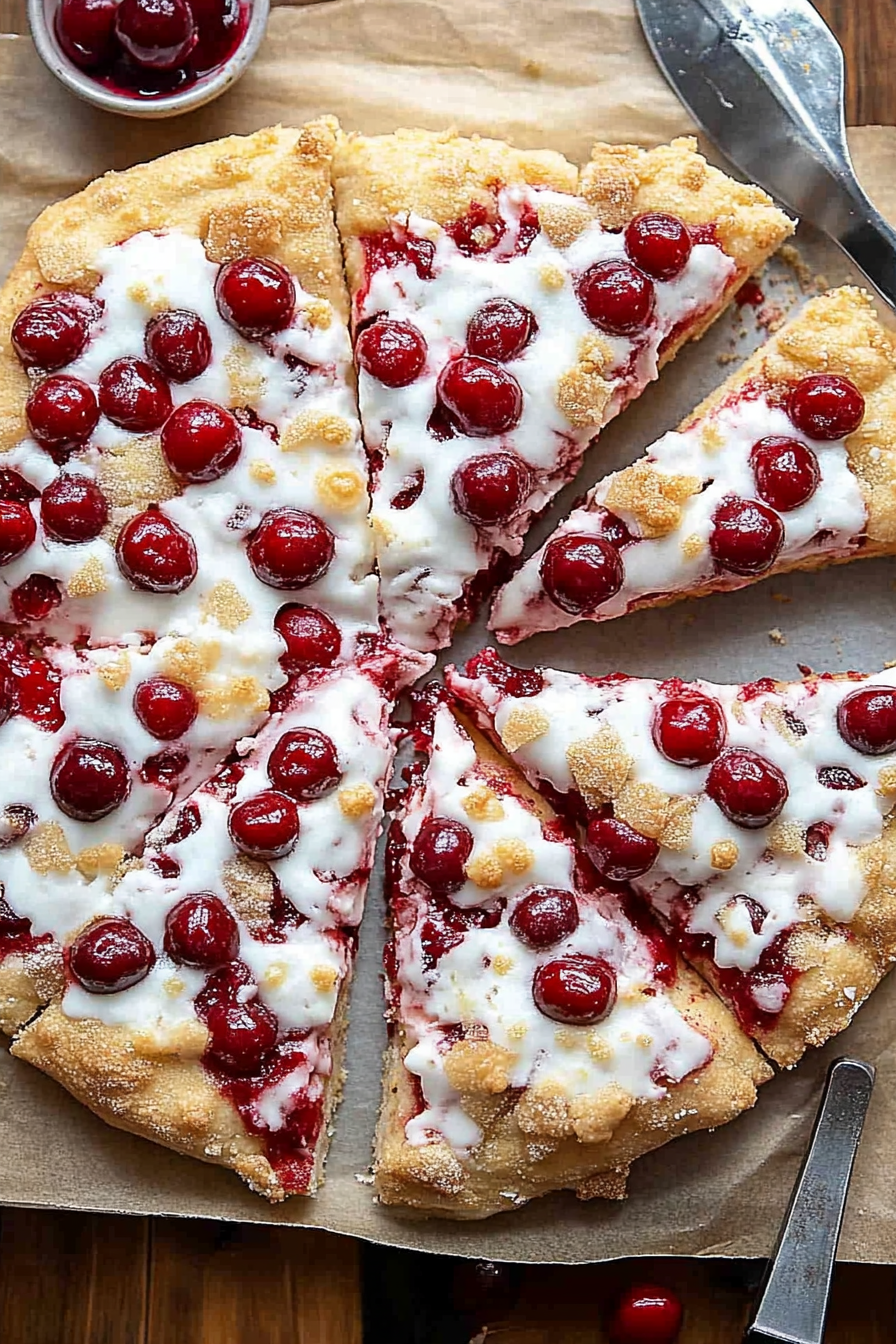 cherry dessert pizza
