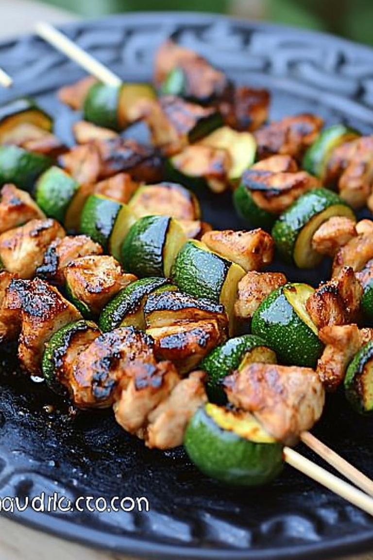 grilled chicken zucchini skewers