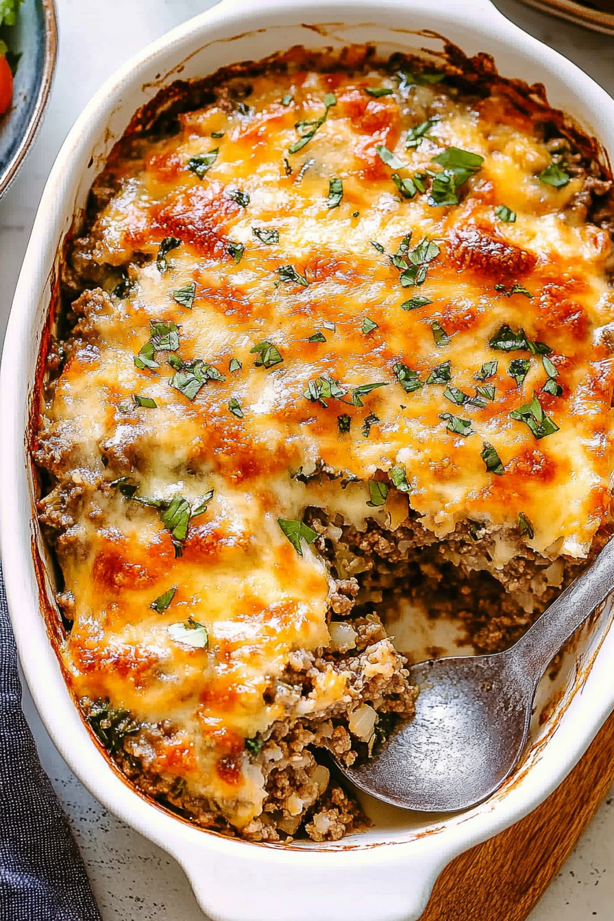 ground beef cauliflower rice casserole