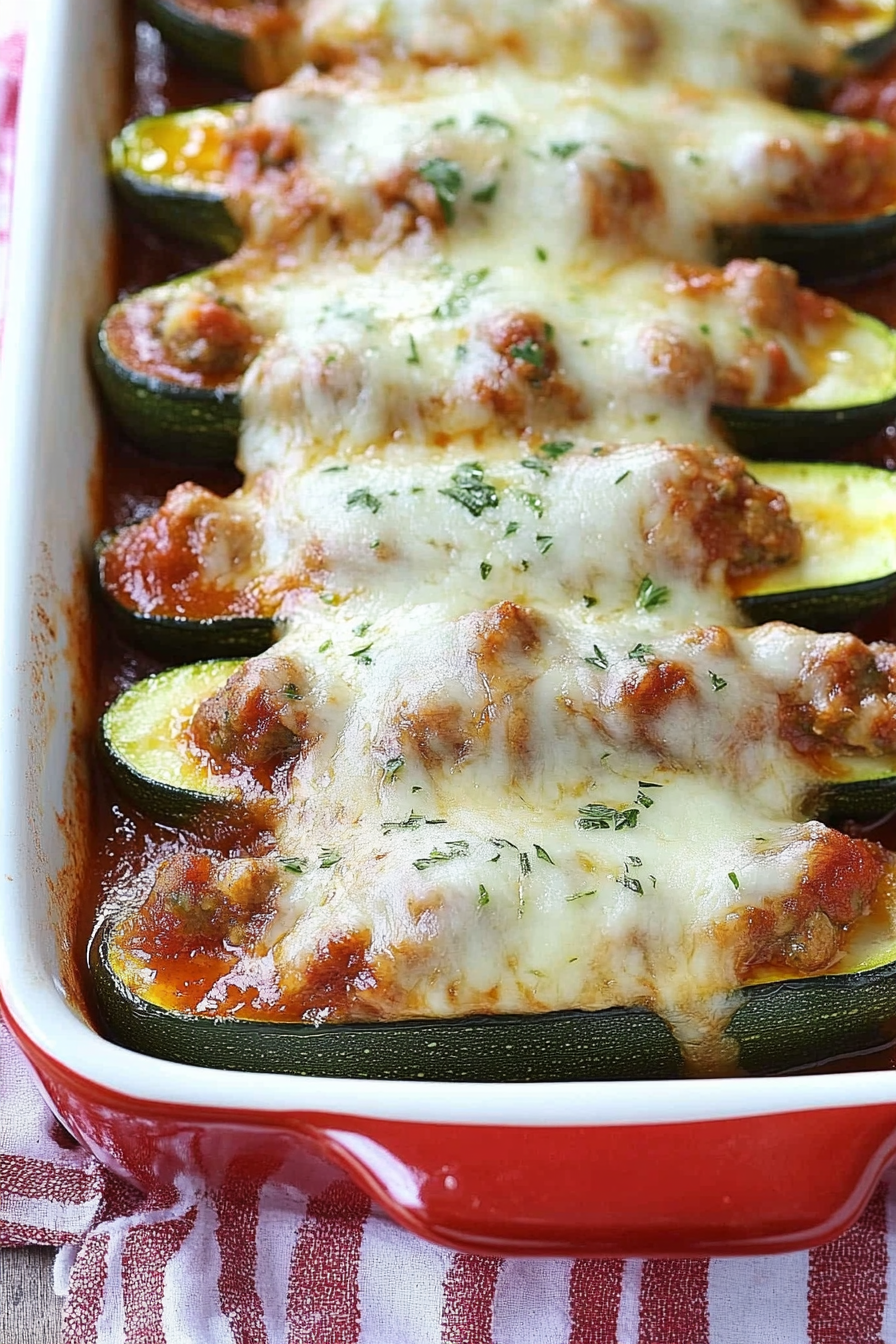 sausage stuffed zucchini