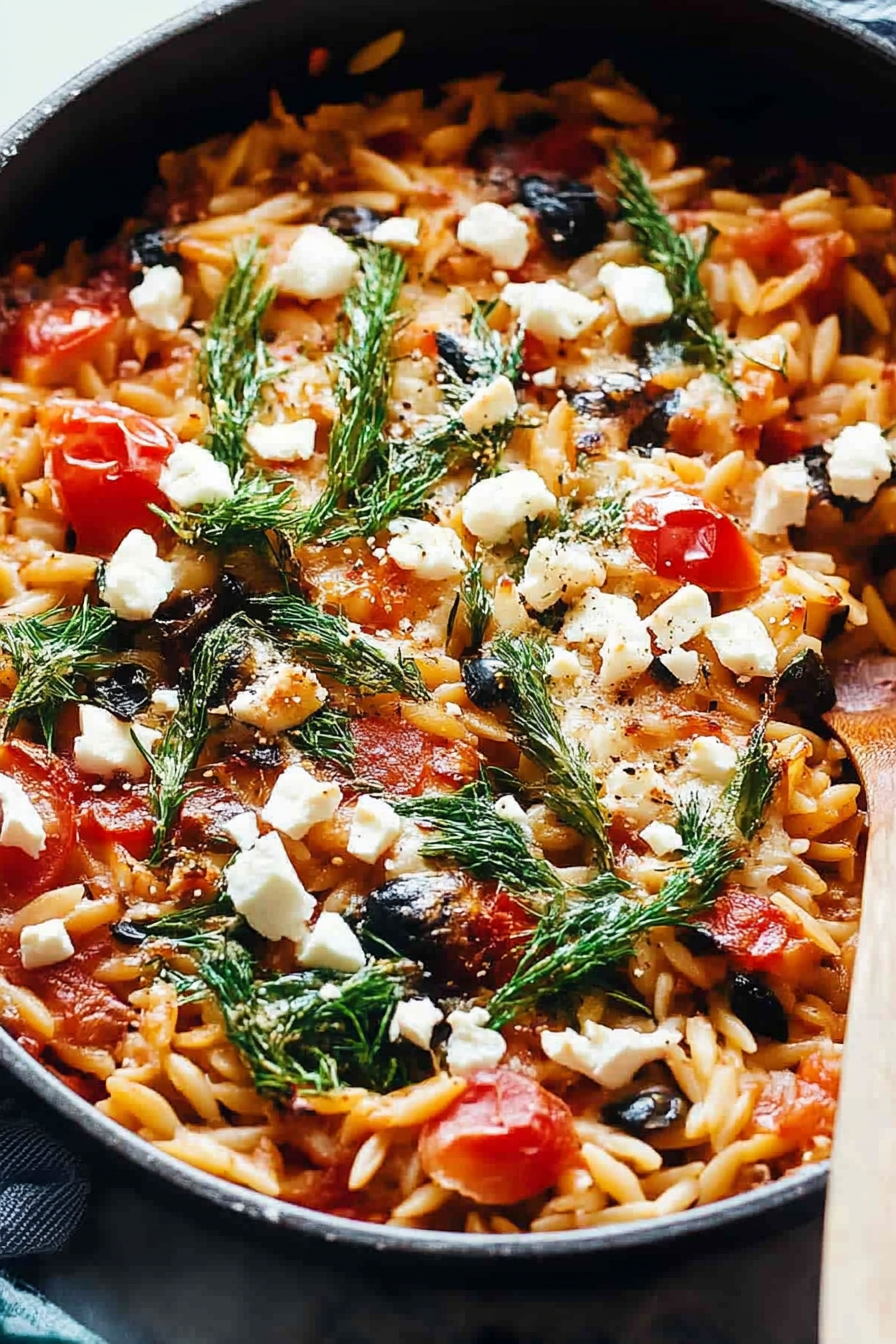 Greek baked orzo