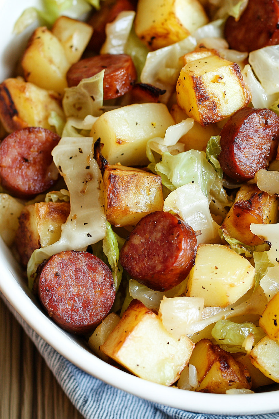 kielbasa cabbage potato skillet
