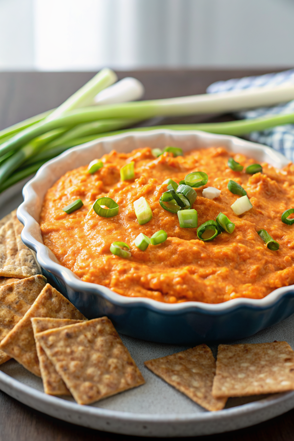 Buffalo Chicken Dip slice on plate showing perfect texture and swirl pattern