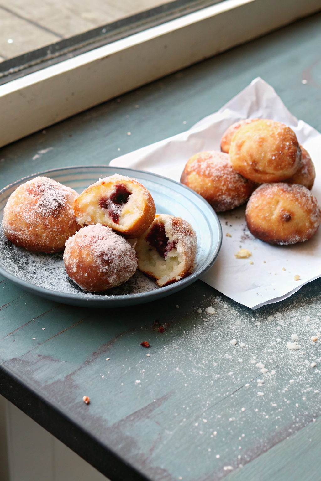 Jelly Donut Holes Canned slice on plate showing perfect texture and swirl pattern