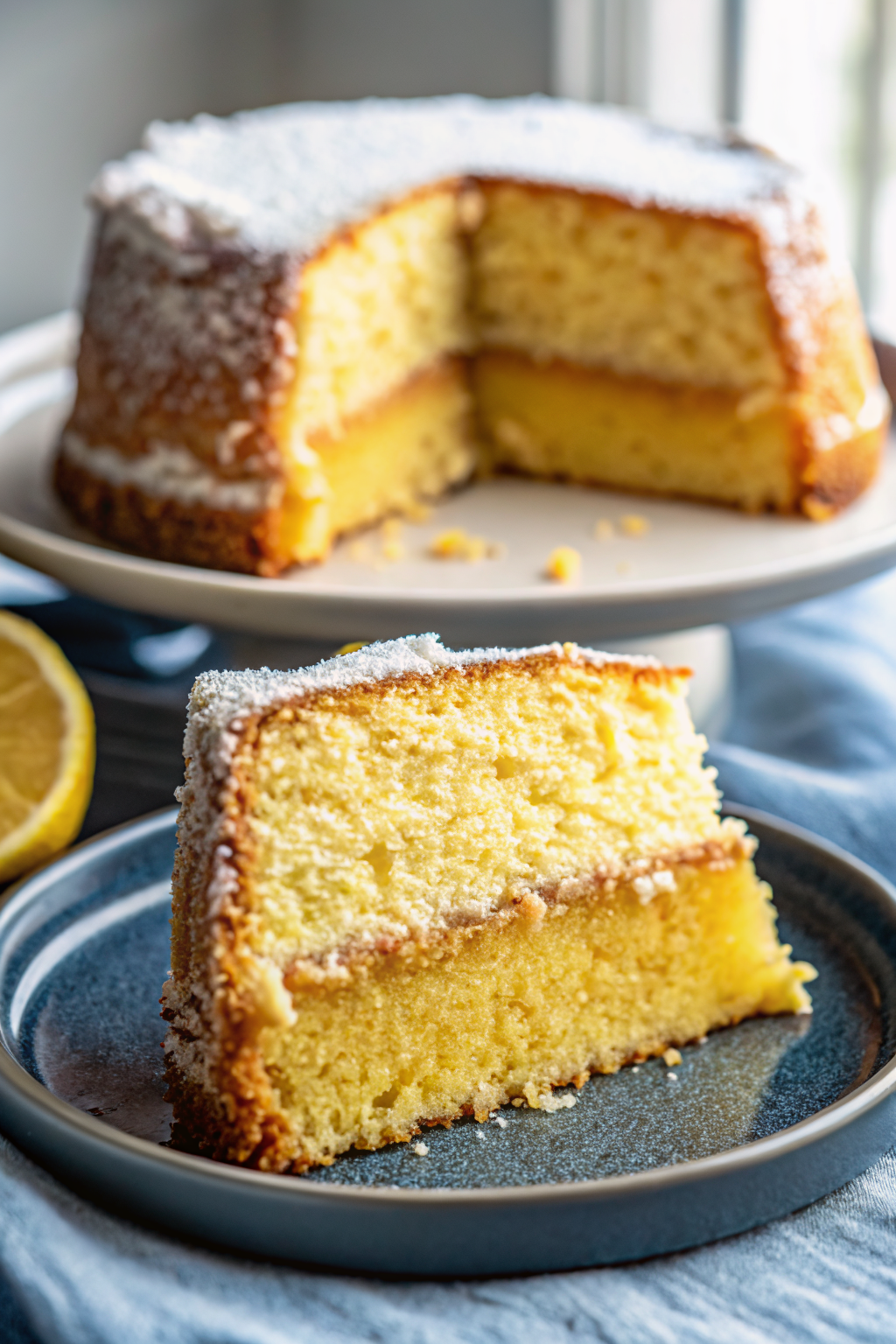 Lemon Bundt Cake ingredients organized and measured on kitchen counter