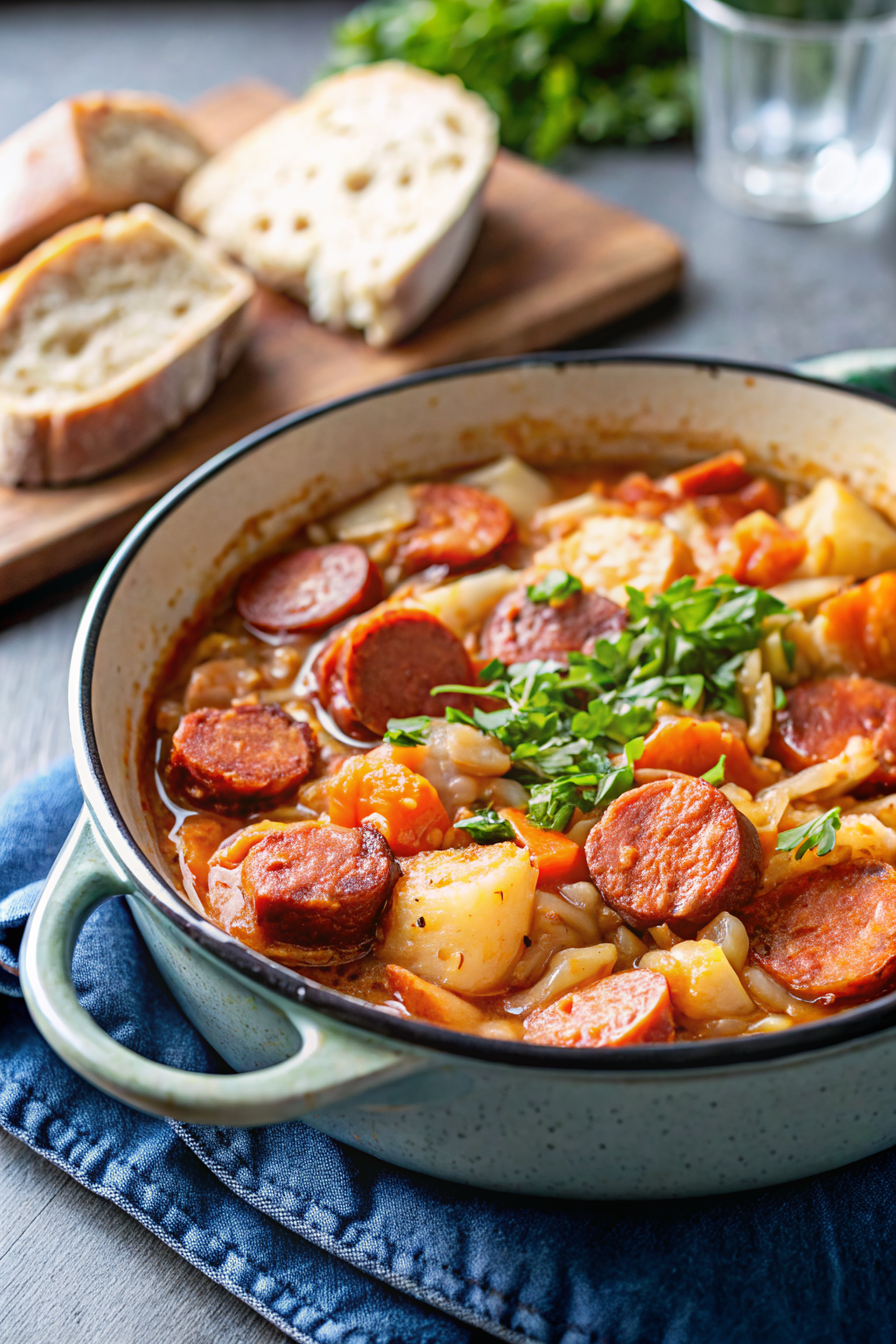 Dublin Coddle ingredients organized and measured on kitchen counter