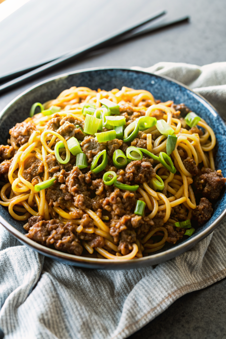 One Pot Ground Beef Ramen Noodles