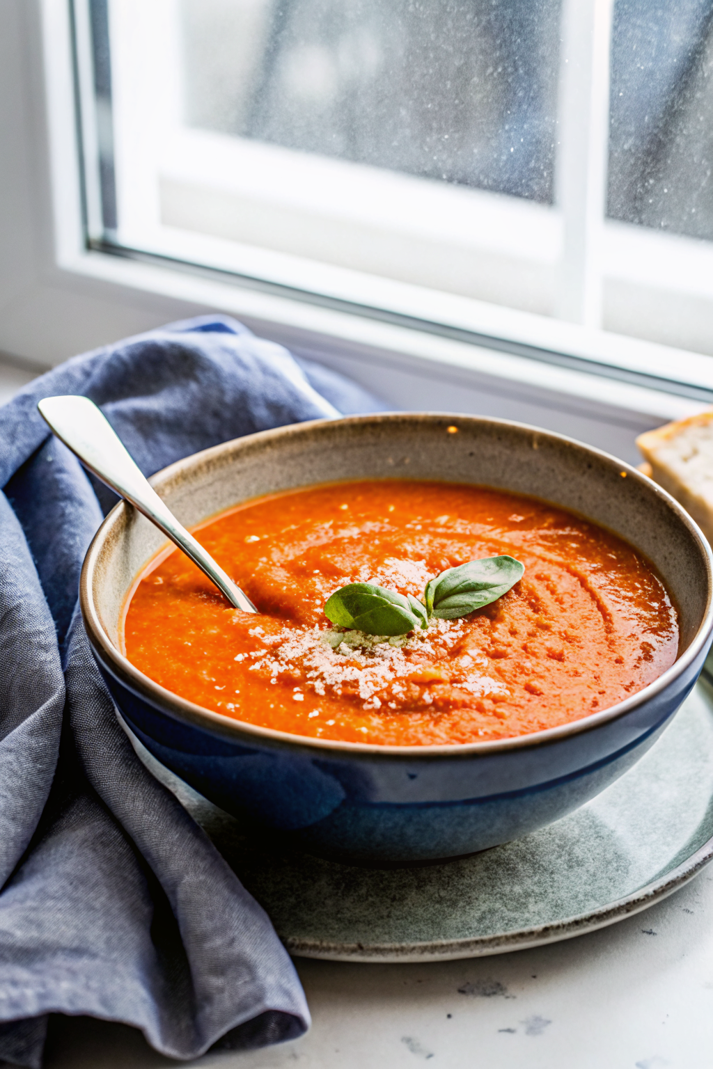 Roasted Red Pepper Soup ingredients organized and measured on kitchen counter