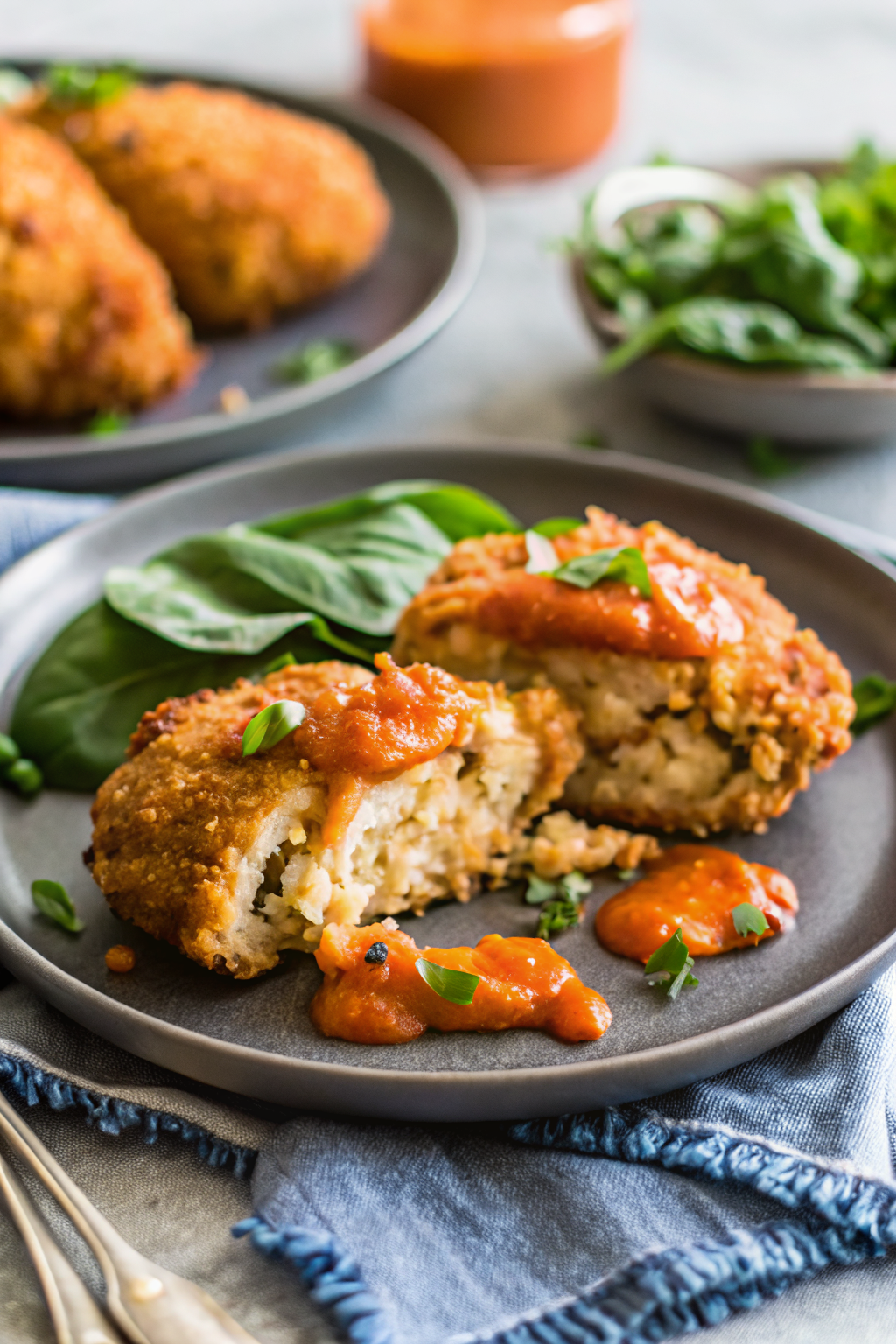 Stuffed Buffalo Chicken ingredients organized and measured on kitchen counter